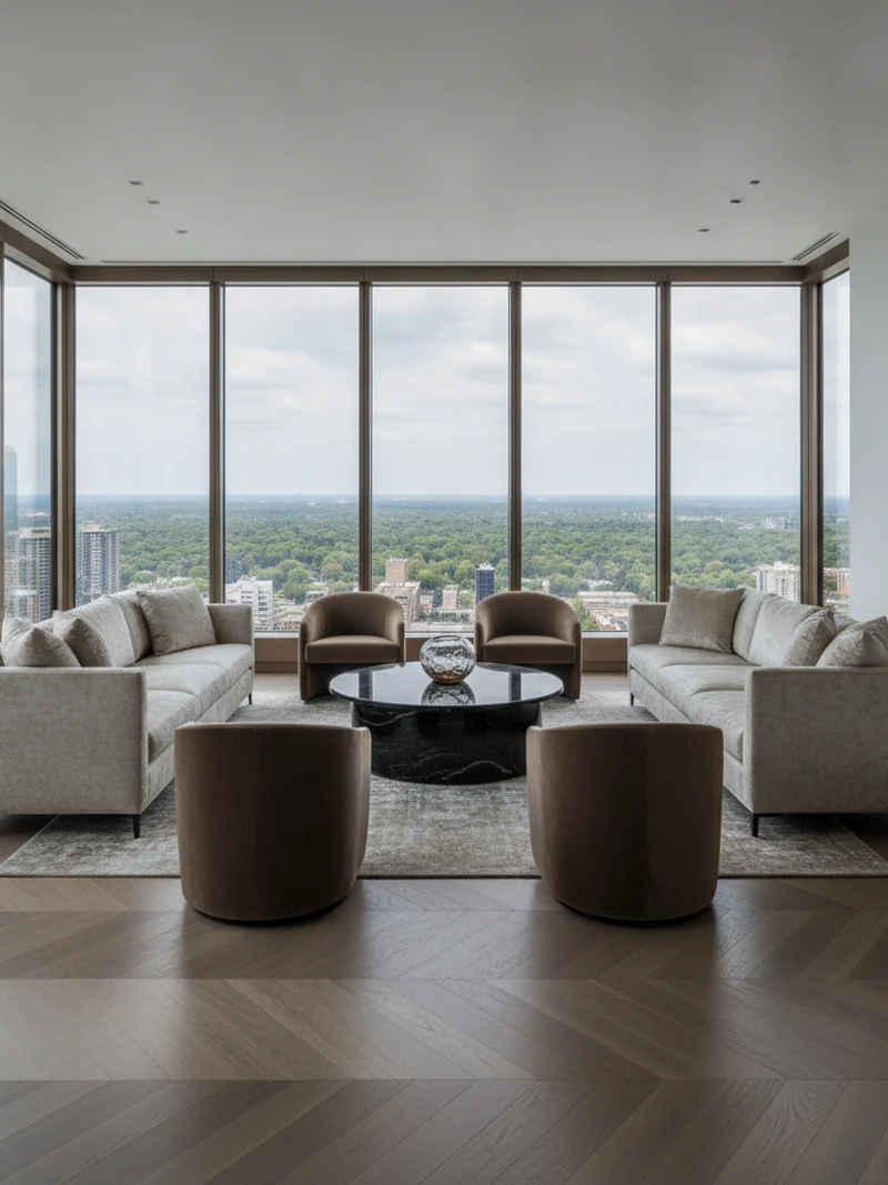 Furniture selection and layout planned around conversation and flow