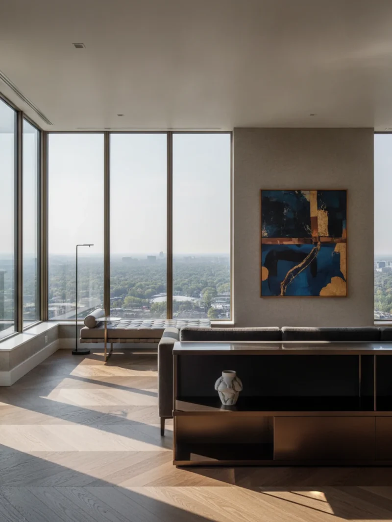 Compact Toronto condo living area designed as a complete turn-key package
