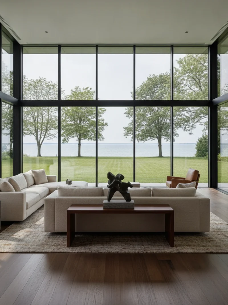 Fully decorated GTA living room brought to life with furniture, textiles and art